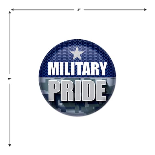 Beistle 2" Blue Camouflage Military Pride Buttons, 6ct.